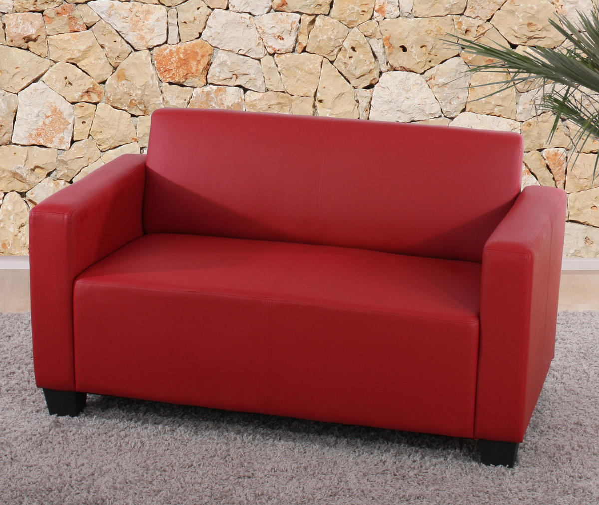 SOFA-GARNITUR Rot - Rot, Textil (136/76/72cm) - MCW