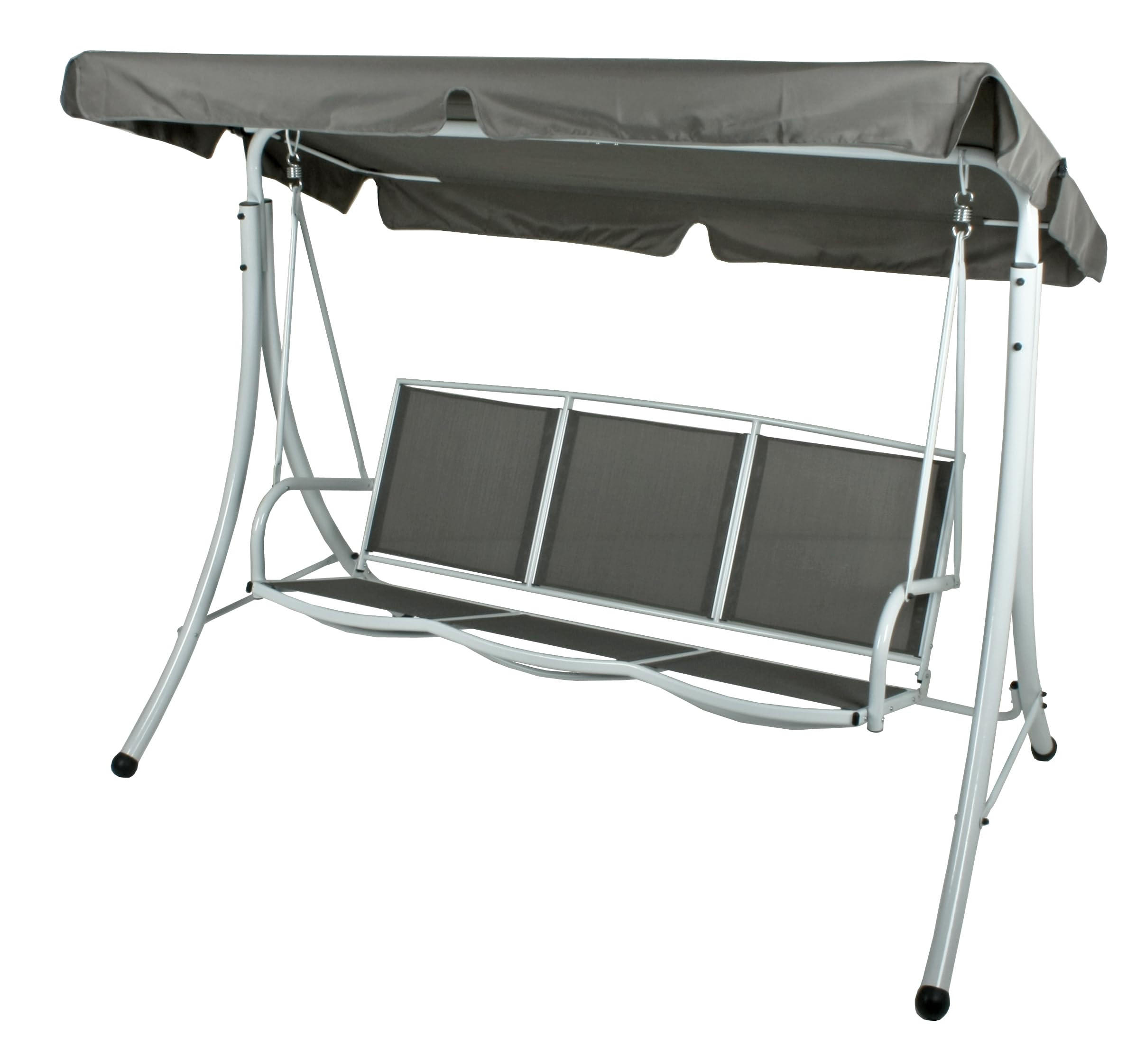 HOLLYWOODSCHAUKEL Birgit mit Sonnendach Grau Gartenschaukel - Grau, Kunststoff (202/158/125cm) - DELUKE