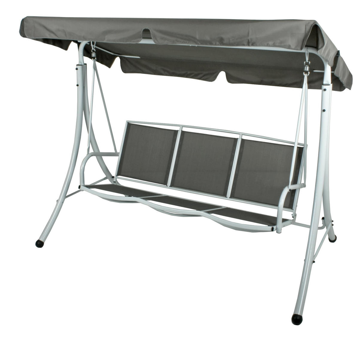 HOLLYWOODSCHAUKEL Birgit mit Sonnendach Grau Gartenschaukel - Grau, Kunststoff (202/158/125cm) - DELUKE