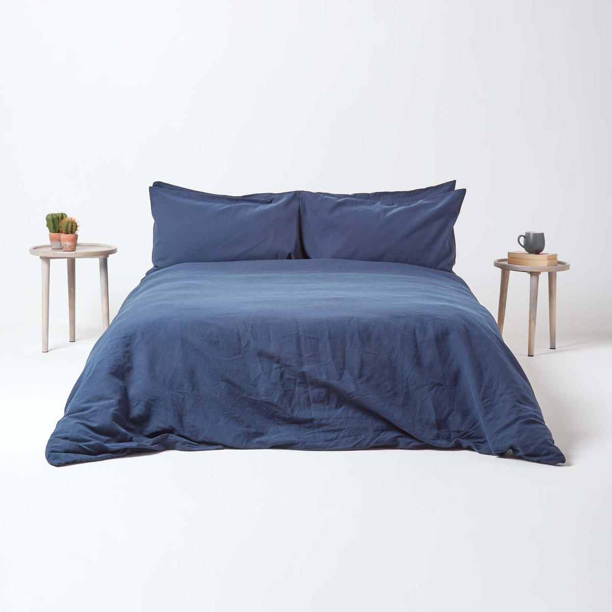 LEINEN-SPANNBETTLAKEN extra hoch, 60% Leinen & 40% Baumwolle - Blau, Textil (180/200cm) - Homescapes