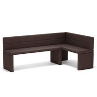 ECKBANK rechts MELVIN Kunstleder, 142/196 cm Braun - Braun, Holz/Kunststoff (142/196cm) - Idohome