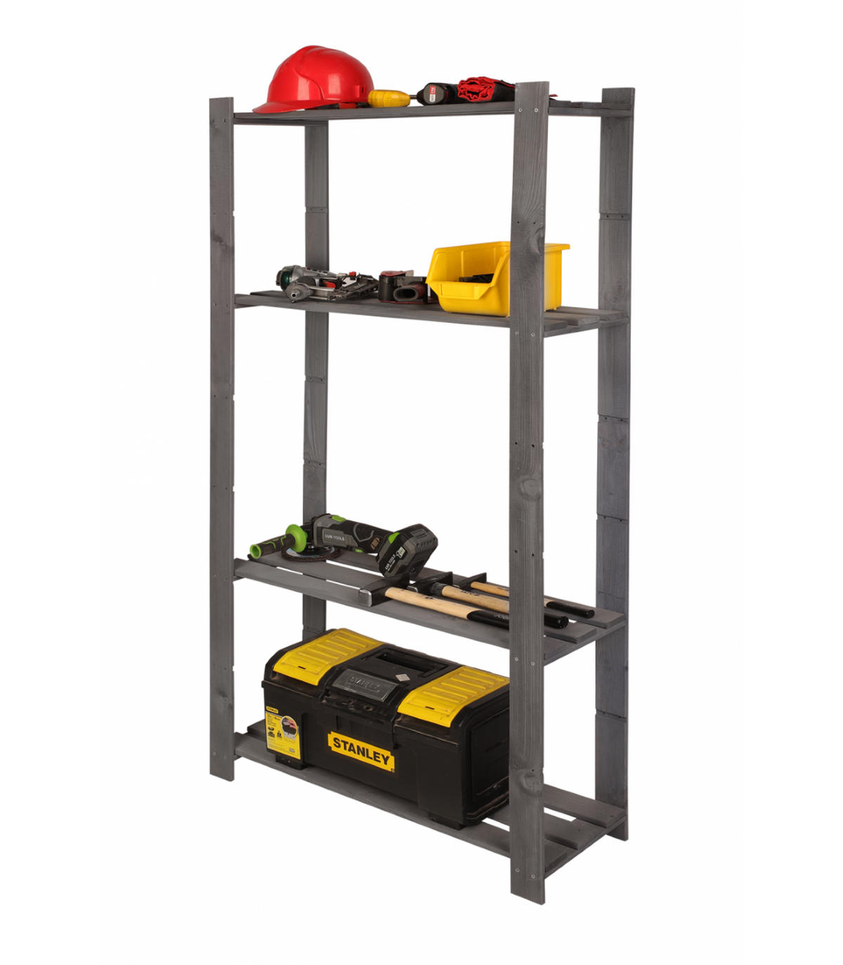 HOLZREGAL PINEPEAK 150x80x28cm 4 Fachboden 1,2cm dickes Kiefernholz Grau - Grau, Holz (80/150/28cm) - PROREGAL