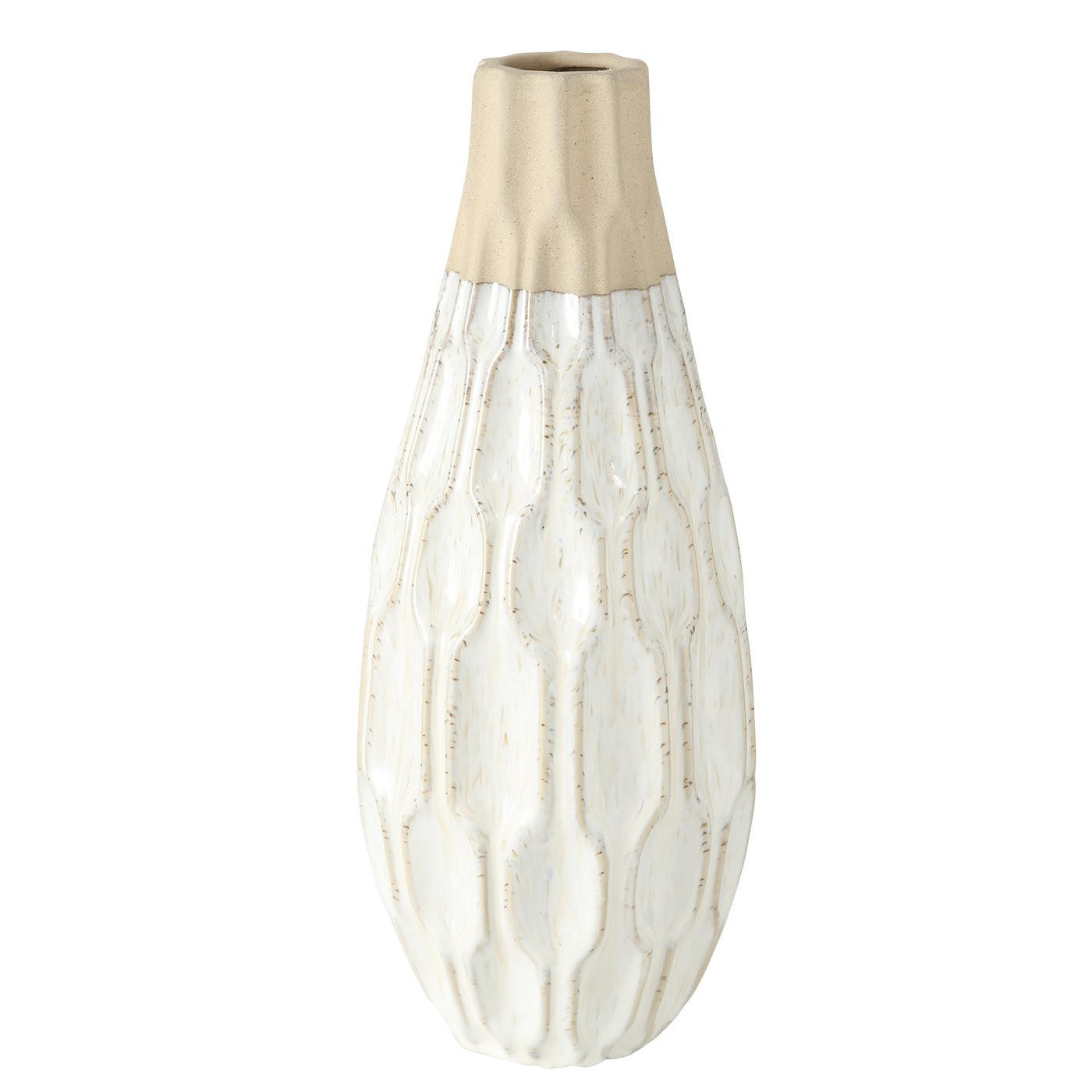 BLUMENVASE Malia 35 cm - Weiß, Keramik (35cm) - Boltze Home