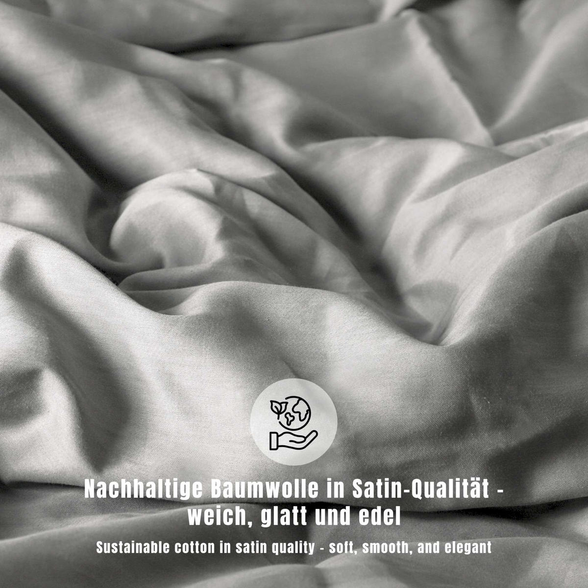 SATIN BETTWÄSCHE PLAIN - Grau, Textil (200/200cm) - Schöner Wohnen