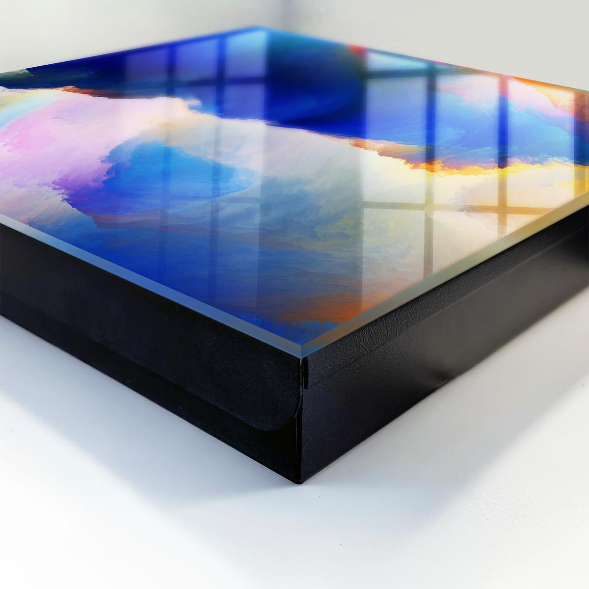 SCHLÜSSELBOX Schwarz 30x30 cm- Türöffnung nach rechts - Farbexplosion - Blau, Metall (30/30/5cm) - TULUP