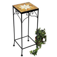 BLUMENHOCKER Merano Mosaik Eckig 54 cm 12012 - Schwarz, Metall (20/54/20cm) - DanDiBo