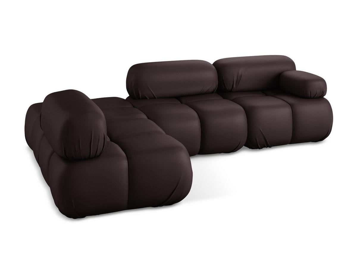 ECKSOFA Links Kunstleder Violett - Blau/Pflaume, Leder/Kunststoff (190/285cm) - Makamii