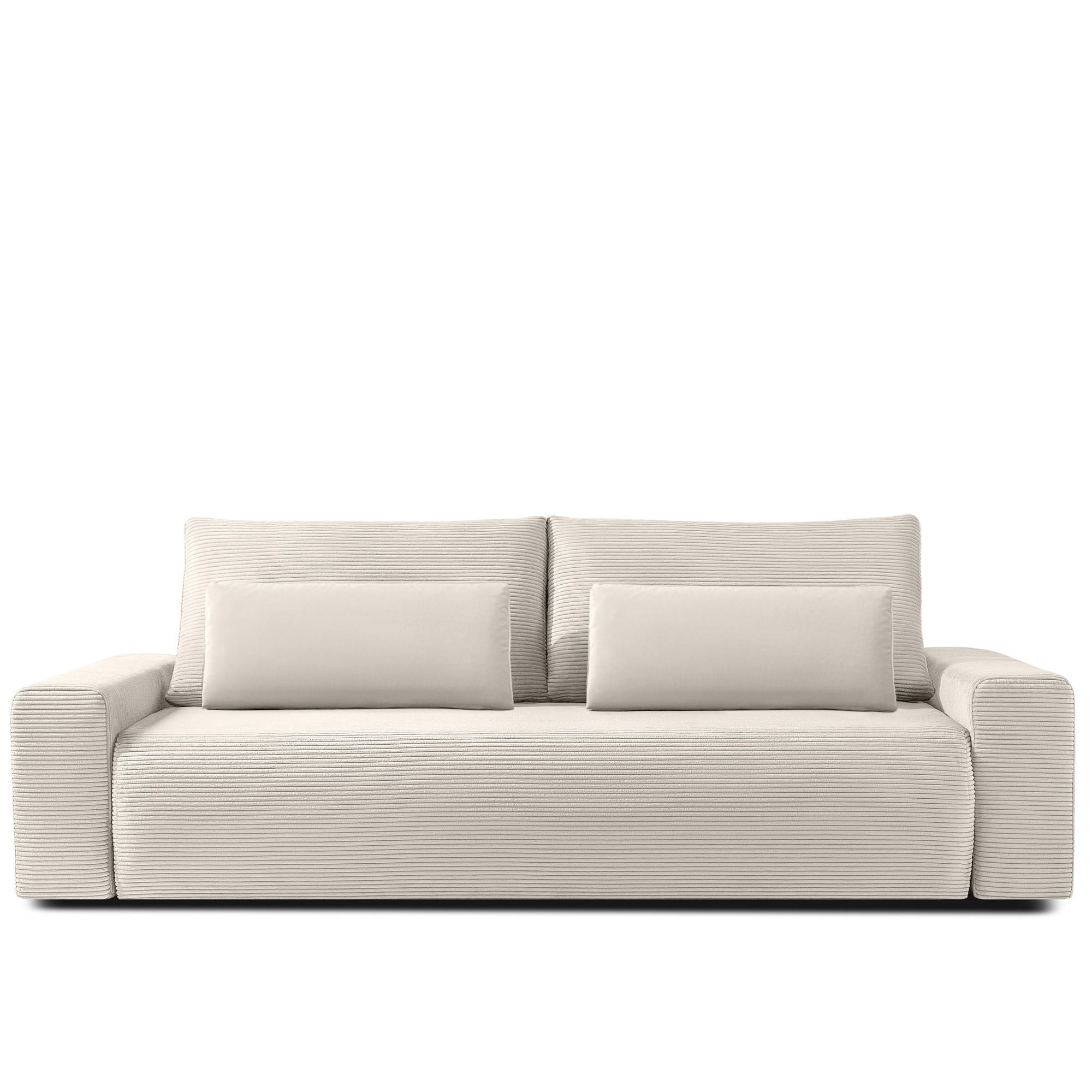 3-SITZER SCHLAFSOFA MOLLIS, Corduroy, Cremig - Creme, Holz/Holzwerkstoff (250/93/108cm) - KONSIMO®