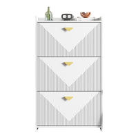 SCHUHSCHRANK weiß klappfächer stauraum - Weiß, Holzwerkstoff (70/120/30cm) - Urban Meuble