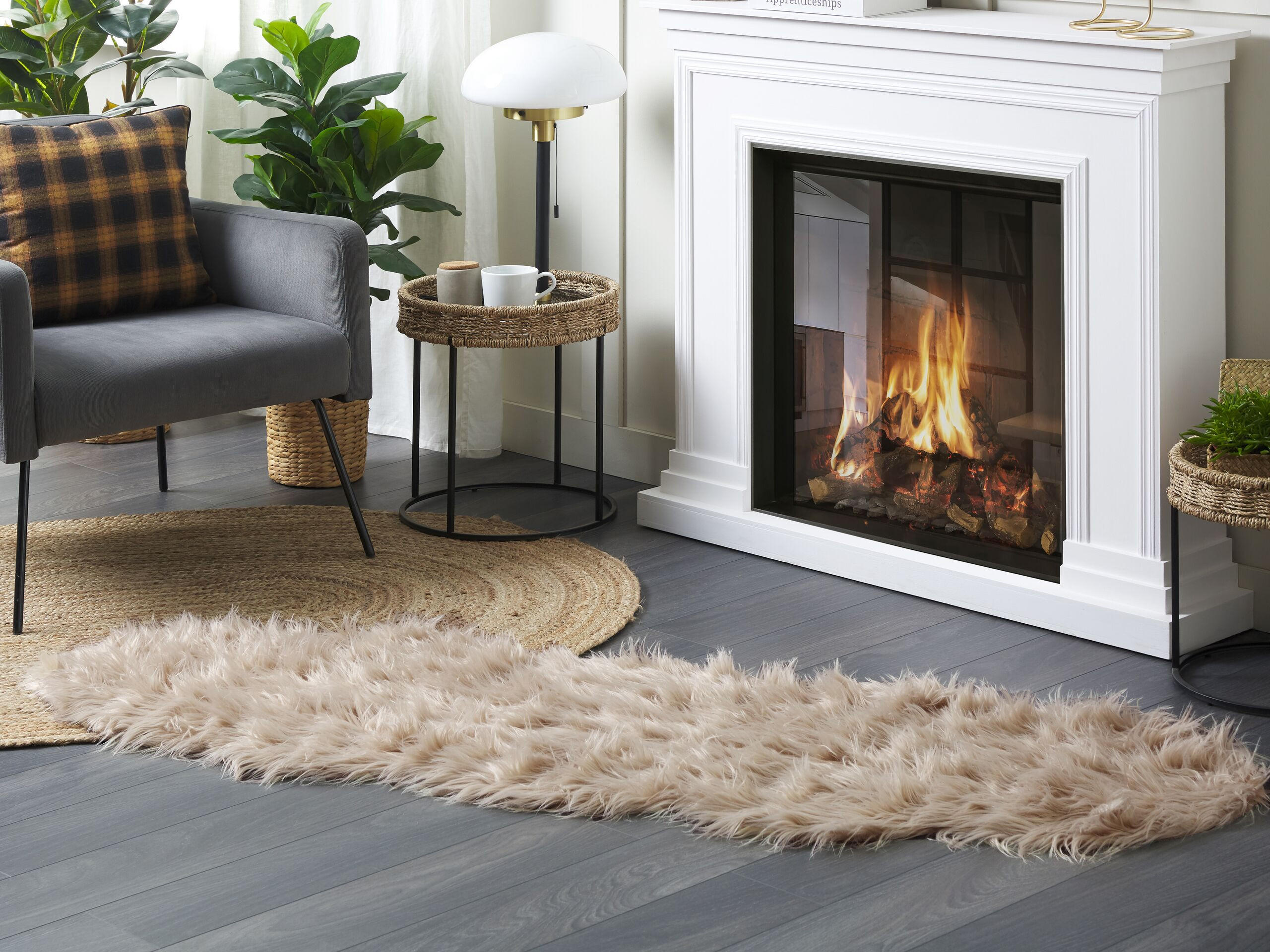 KUNSTSCHAFFELL-TEPPICH Mamungari 180/60 cm - Beige, Kunststoff (60/180cm) - Beliani