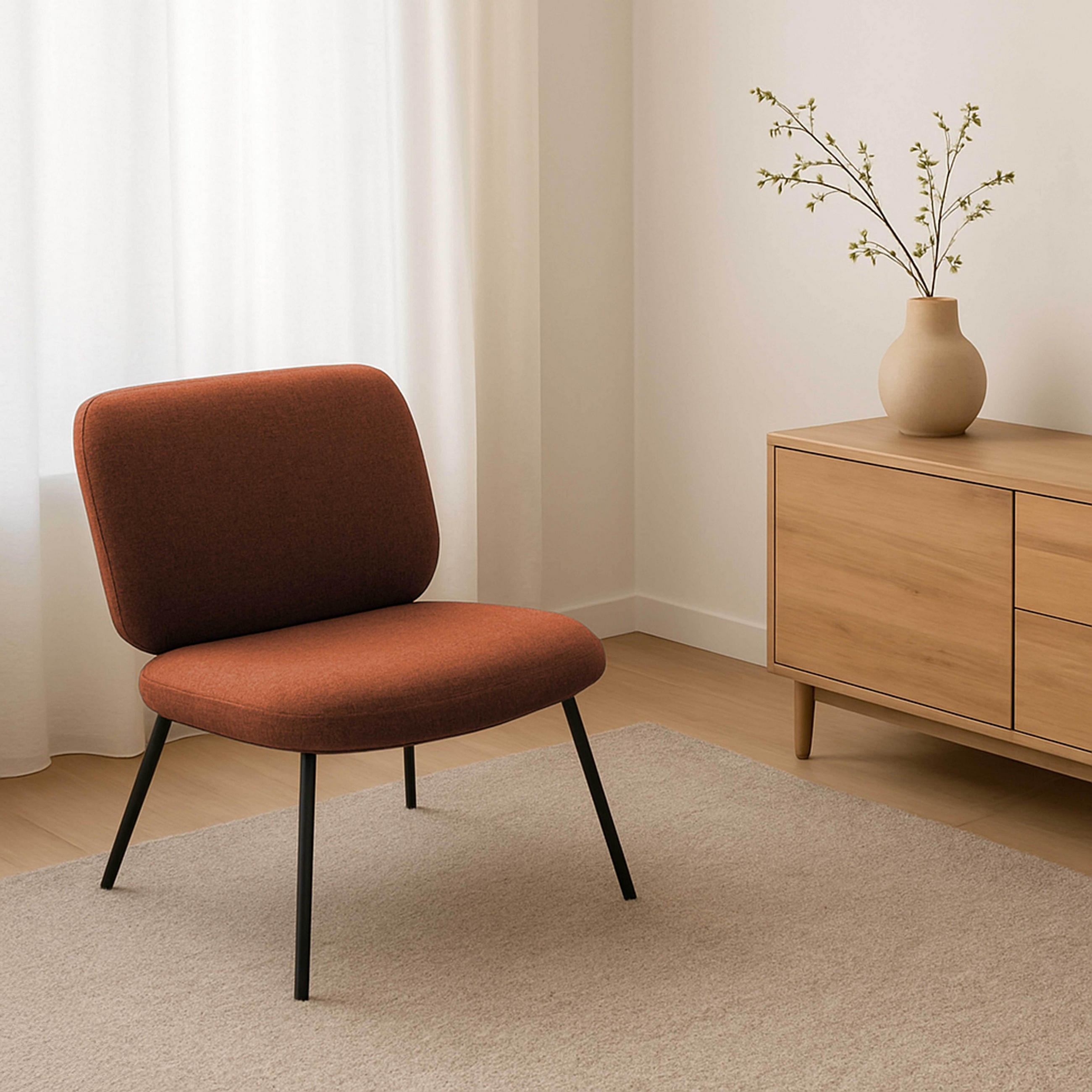 RELAXSESSEL 2-tlg., Rot - Rot, Textil (65/75/73cm) - Oviala