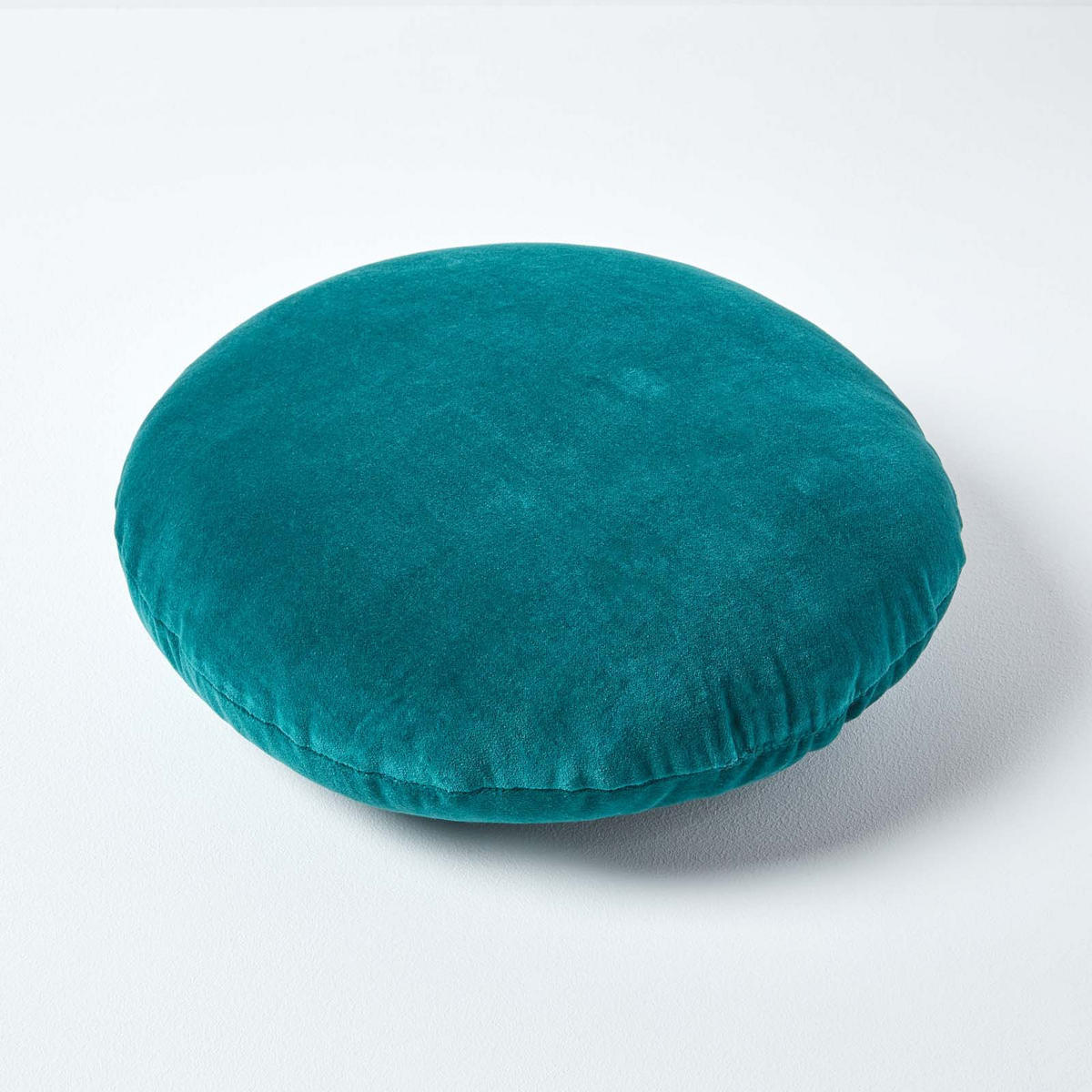 DEKOKISSEN rund petrol, Baumwollsamt?40 cm - Petrol, Textil (40/40cm) - Homescapes