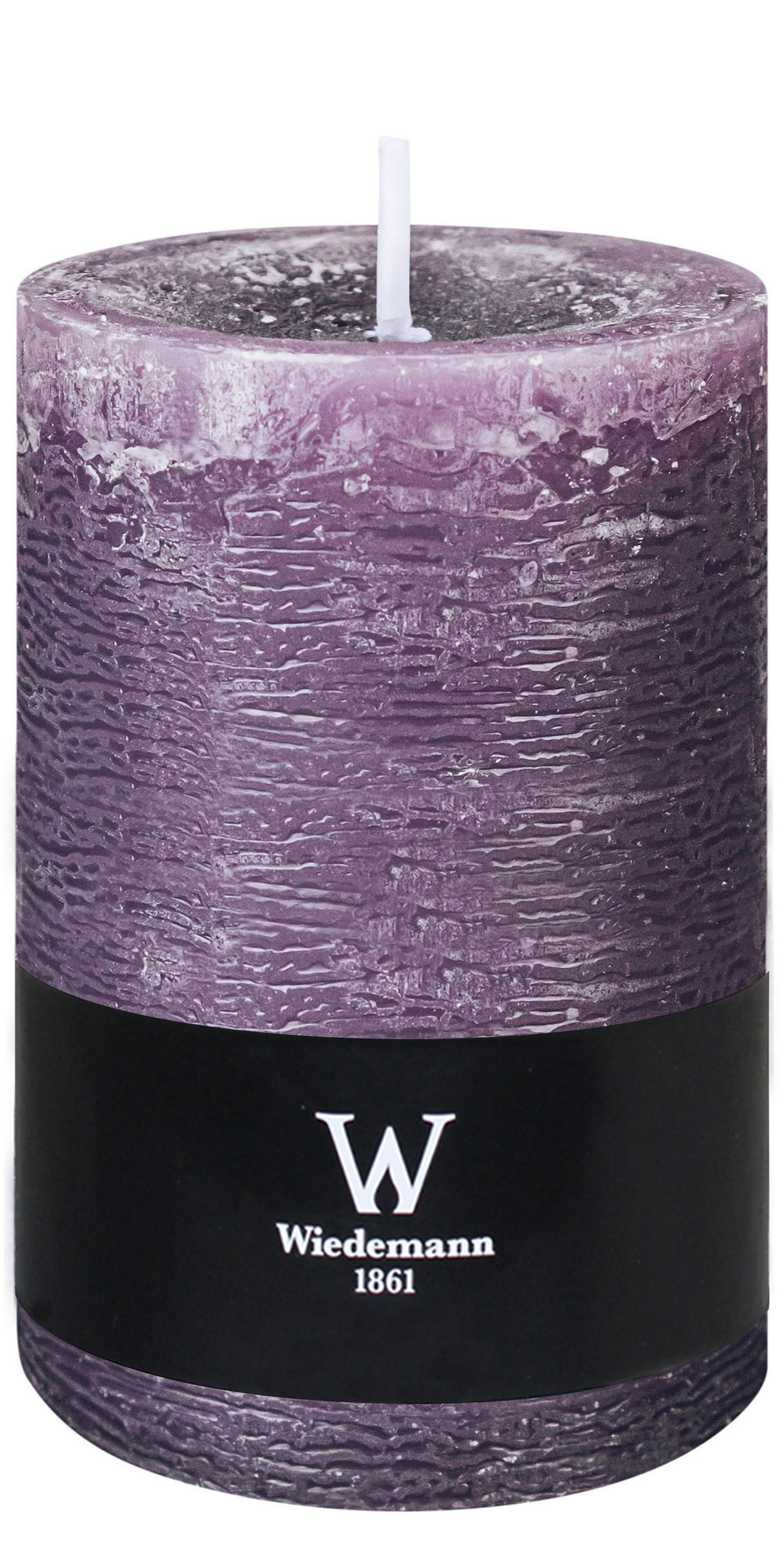 STUMPENKERZE Rustik Marble Style Mauve Lila 140 x Ø 98 mm, 1 Stück - Mauve, Paraffin (14cm) - Wiedemann Kerzen