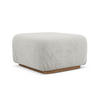 POUF Bouclé Stoff Grau - Silberfarben/Braun, Holz/Textil (83/95/41cm) - Makamii