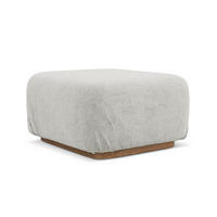 POUF Bouclé Stoff Grau - Silberfarben/Braun, Holz/Textil (83/95/41cm) - Makamii