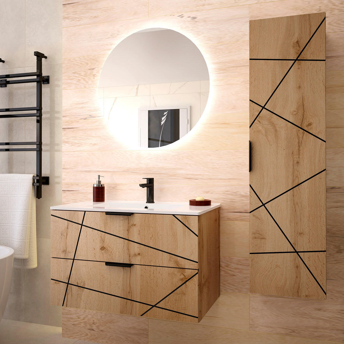 WASCHTISCH 80cm Teren Holz - Braun, Holzwerkstoff (80/50/45.8cm) - Petits-meubles