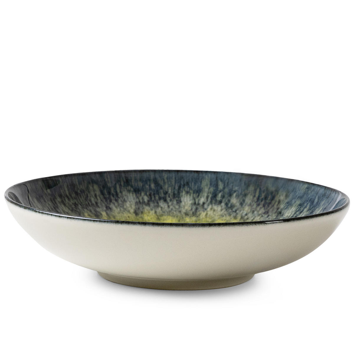 TELLER-SET LORENT 6-tlg Suppenteller Hartporzellan - Gelb/Dunkelblau, Keramik (22/4/22cm) - KONSIMO®