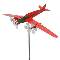 WINDSPIEL Flugzeug Metall Rot Rostfrei - Multicolor, Metall (28/24.5/5.2cm)