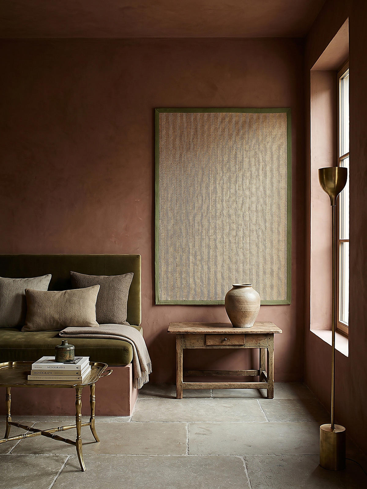 JUTETEPPICH TRENT, geometrisch, Braun-Grün, 200 x 290 cm - Naturfarben/Grün, Textil (200/290cm) - KADIMA DESIGN