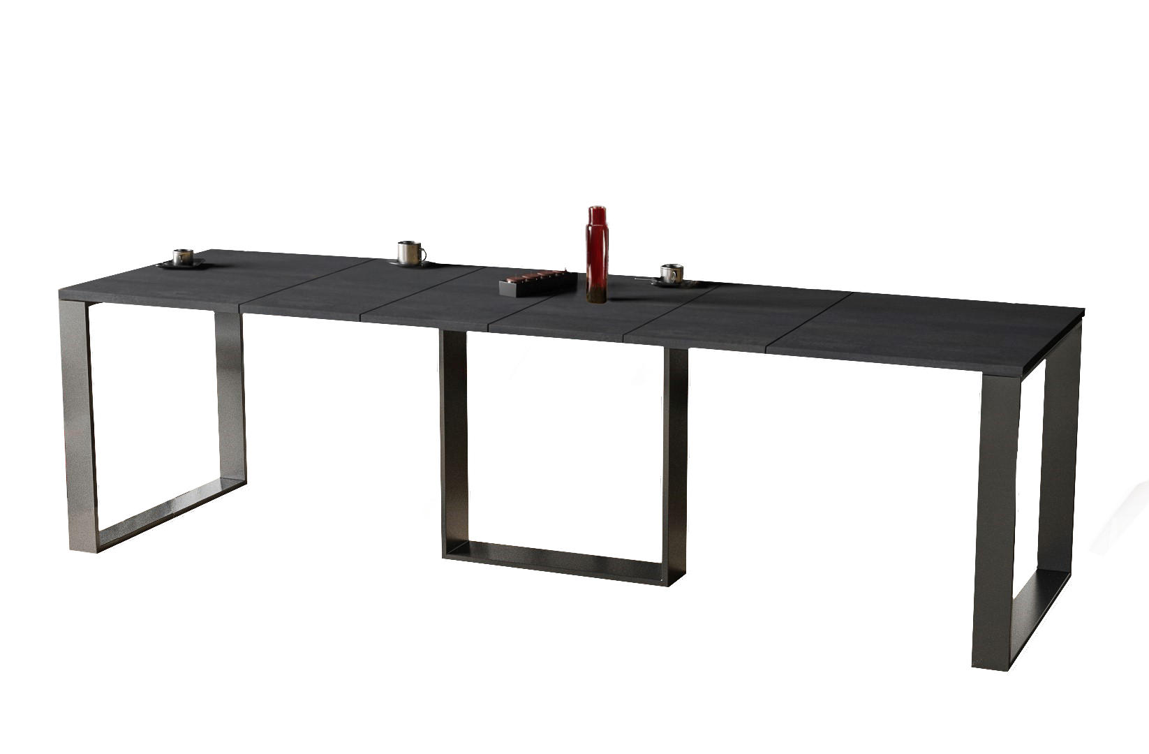 ESSTISCH Borys Max ausziehbar bis 330cm - Graphitfarben, Holzwerkstoff (130/85/76cm) - Endo-Moebel