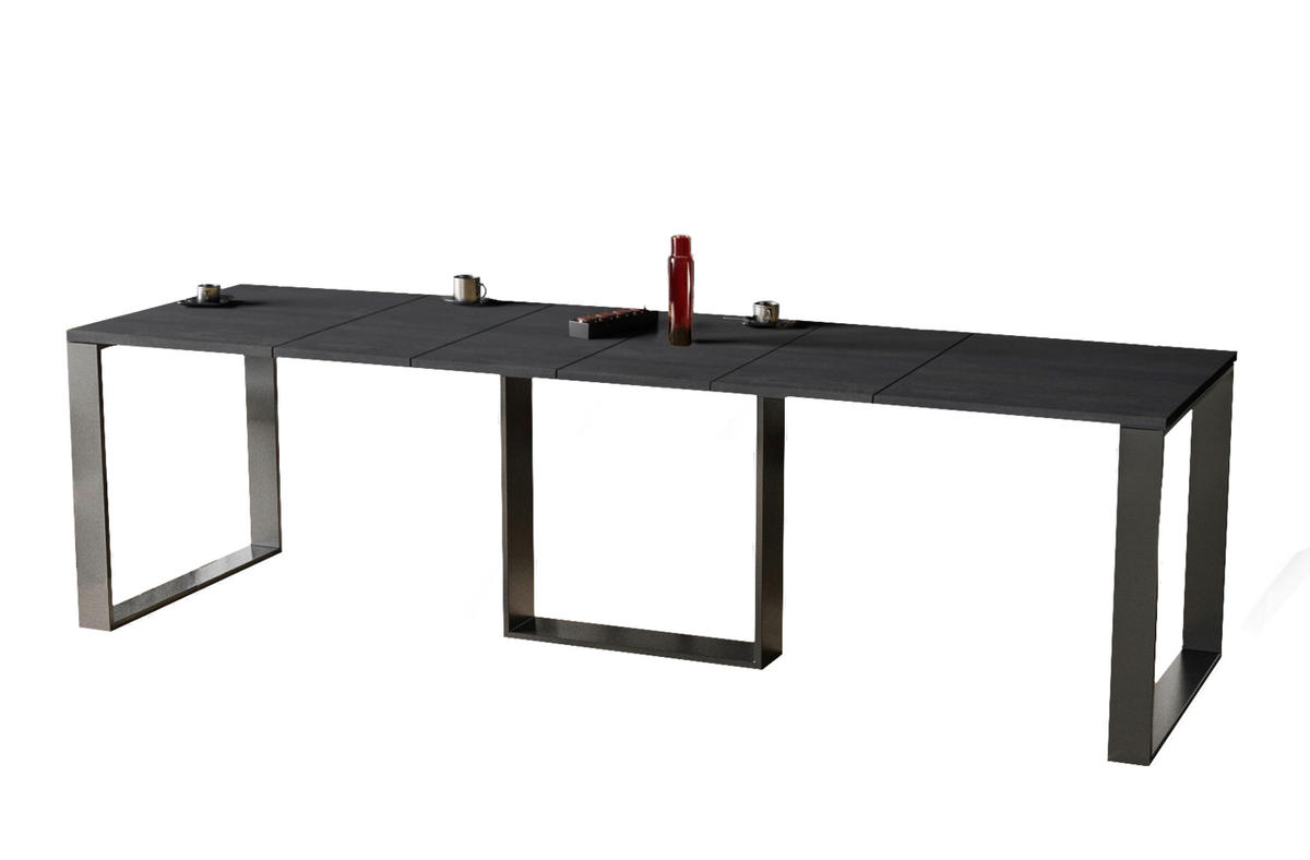 ESSTISCH Borys Max ausziehbar bis 330cm - Graphitfarben, Holzwerkstoff (130/85/76cm) - Endo-Moebel