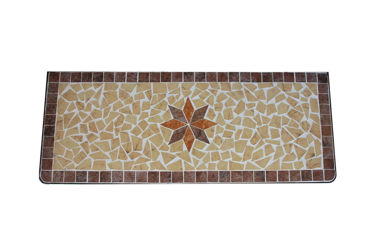 GARTENBANK Rania mit Mosaik Terrassenbank - Braun, Metall (57/97/115cm) - DELUKE