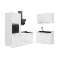KÖK Fame-Line, Vit högblank/Vit, 220 x 120 cm, AP Antracit - Vit/Vit högglans, Träbaserade material (220/206.8/60cm) - Vicco