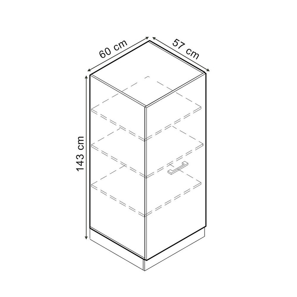 Thumbnail - Vicco Hochschrank, Bordeaux, Weiß, Holzwerkstoff, 4 Fächer, Rechteckig, 60x143x57.2 cm, Waschküche, Mehrzweckschränke
