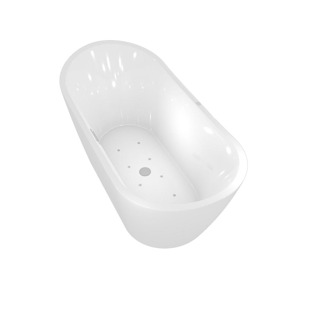 FREISTEHENDE Badewanne Wanne F13 180x92cm Whirlpool Luftmassage - Weiß, Glas/Kunststoff (80/72/180cm) - AcquaVapore by Sandra Jentho