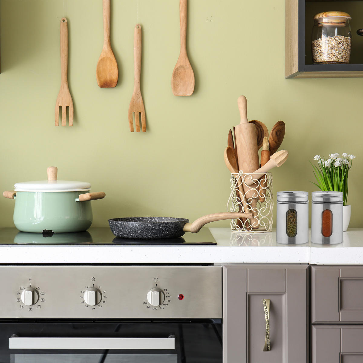 6XGEWÜRZSTREUER - Silberfarben, Glas/Metall (7/11/7cm) - Relaxdays