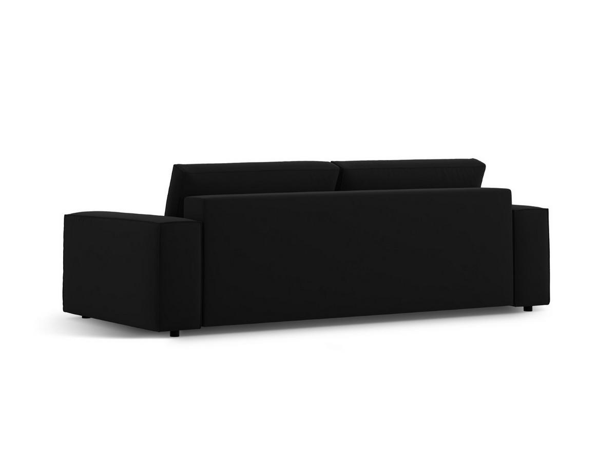 SOFA ausklappbar mit Bettkasten Jodie aus Samt schwarz 3 Sitzplätze - Schwarz, Textil (107/86/247cm) - Micadoni