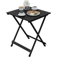 KLAPPTISCH Aluminium 50,5 x 47 x 59,5H cm Schwarz - Schwarz, Metall (47/50.5/59.5cm) - Woltu
