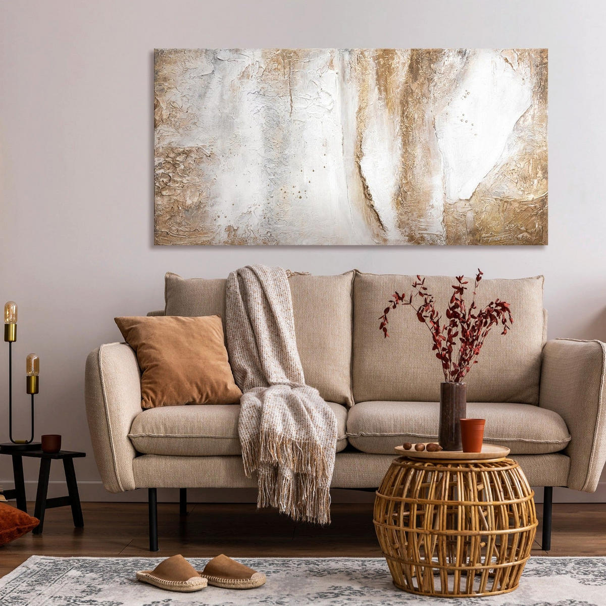 GEMÄLDE Ästhetik auf Keilrahmen 200x100 cm - Kupferfarben, Holz (200/100cm) - YS-art gallery