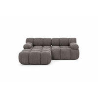 ECKSOFA L-form Mini Modular, Bouclé-Stoff Abriamo, Braun, Links, Selia - Braun, Holz (190/160cm) - Kaiser Möbel