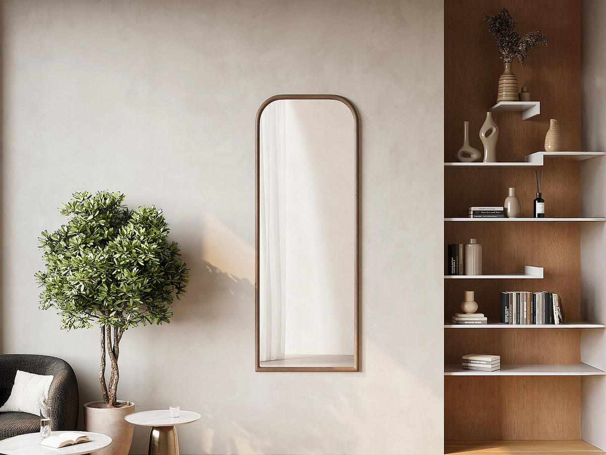 GROSSER Spiegel aus Hevea-Holz – 60 × 160 cm – Natur – SANYA - Naturfarben, Holz (60/160/3cm) - Vente-Unique