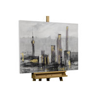 ACRYLBILD HANDGEMALT 100/70 cm - Schwarz/Grau, Holz/Textil (100/70cm) - KUNSTLOFT