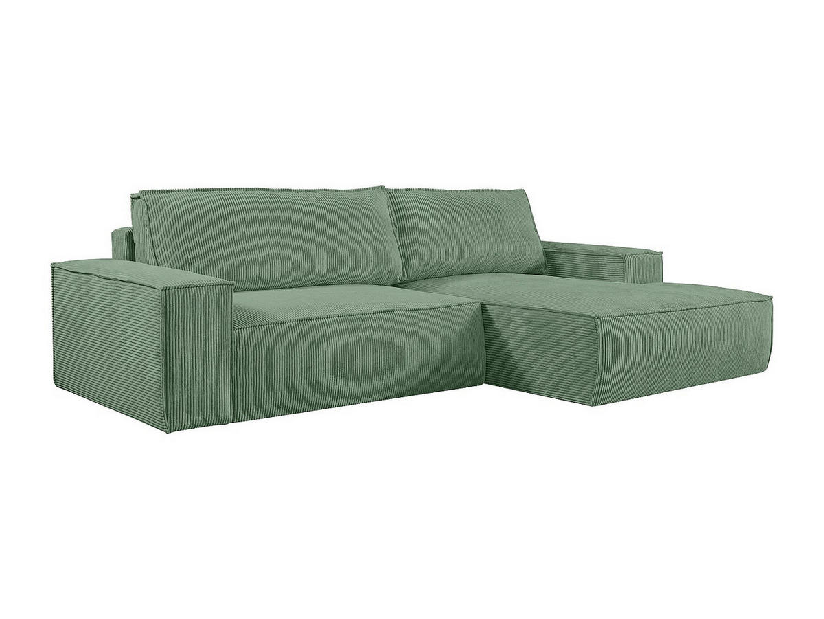SCHLAFSOFA - 4 Personen - samt - mandelgrün Amelia - Grün, Textil (267/85/167cm) - Vente-Unique
