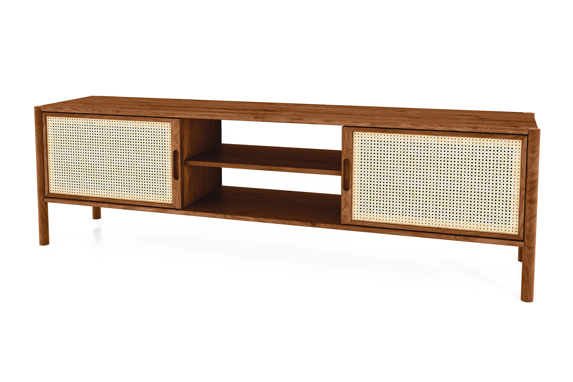 TV-SCHRANK INA Wildeiche - Mokka, Holz (204/64/46cm) - byoak