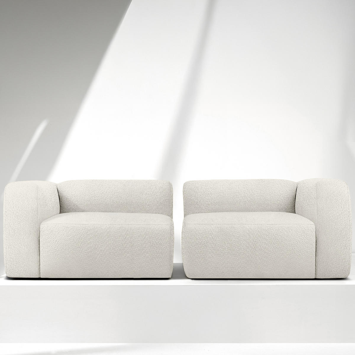 2,5-SITZER SOFA BUFFO, Weiß - Weiß, Holz/Holzwerkstoff (250/73/96cm) - KONSIMO®