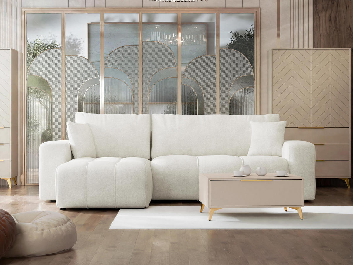 ECKSOFA Furyn - Schwarz/Naturfarben, Holz/Kunststoff (244/145cm) - MIRJAN24