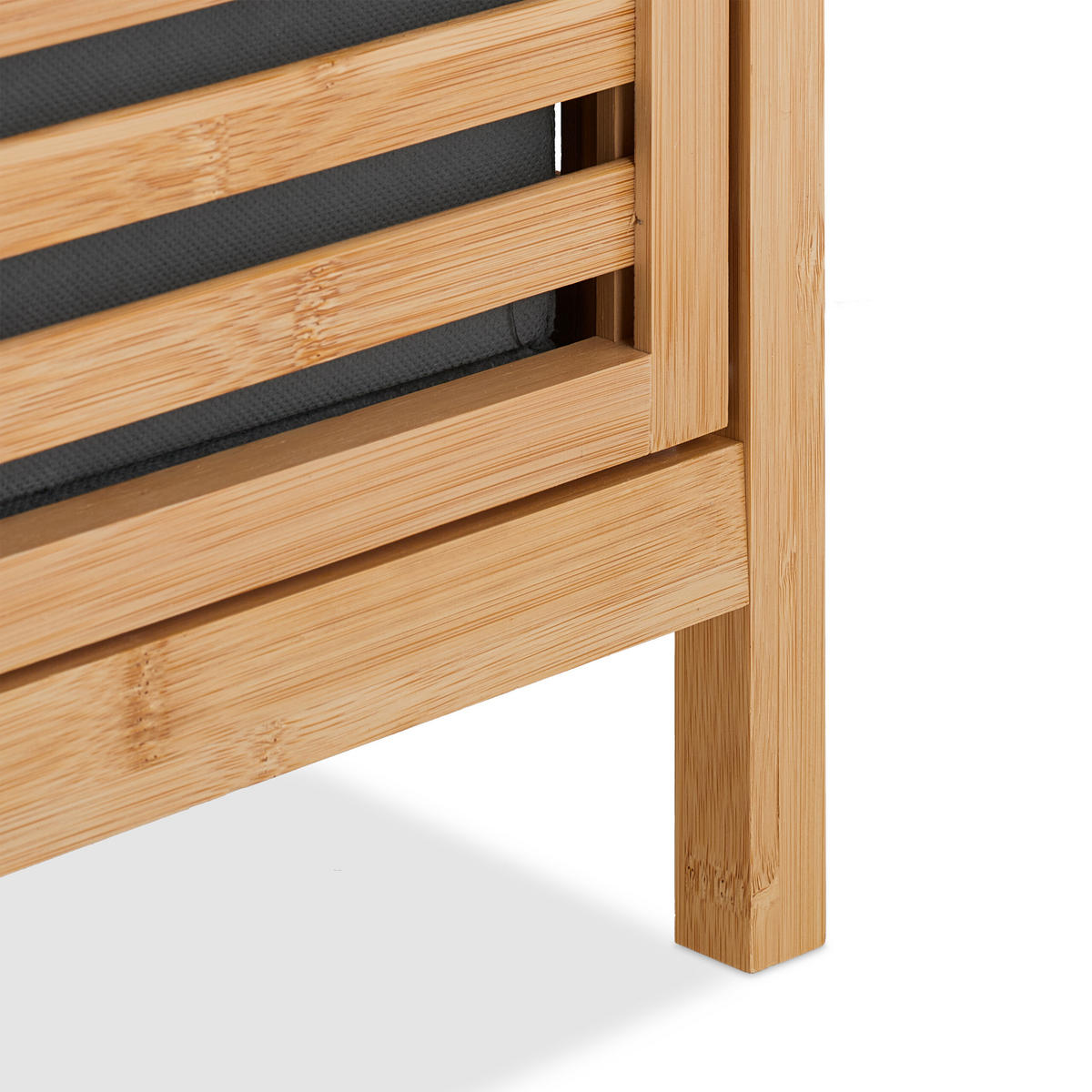 WÄSCHEKORB - Hellbraun, Holz/Textil (88/95/33cm) - Relaxdays
