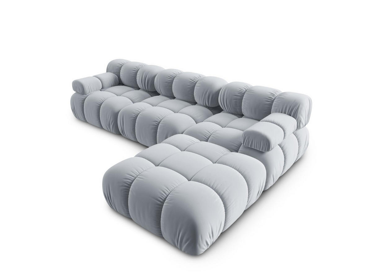 MODULARES-SOFA Bellis aus Samt hellblau 4 Sitzplätze - Hellblau, Textil (188/63/282cm) - Micadoni