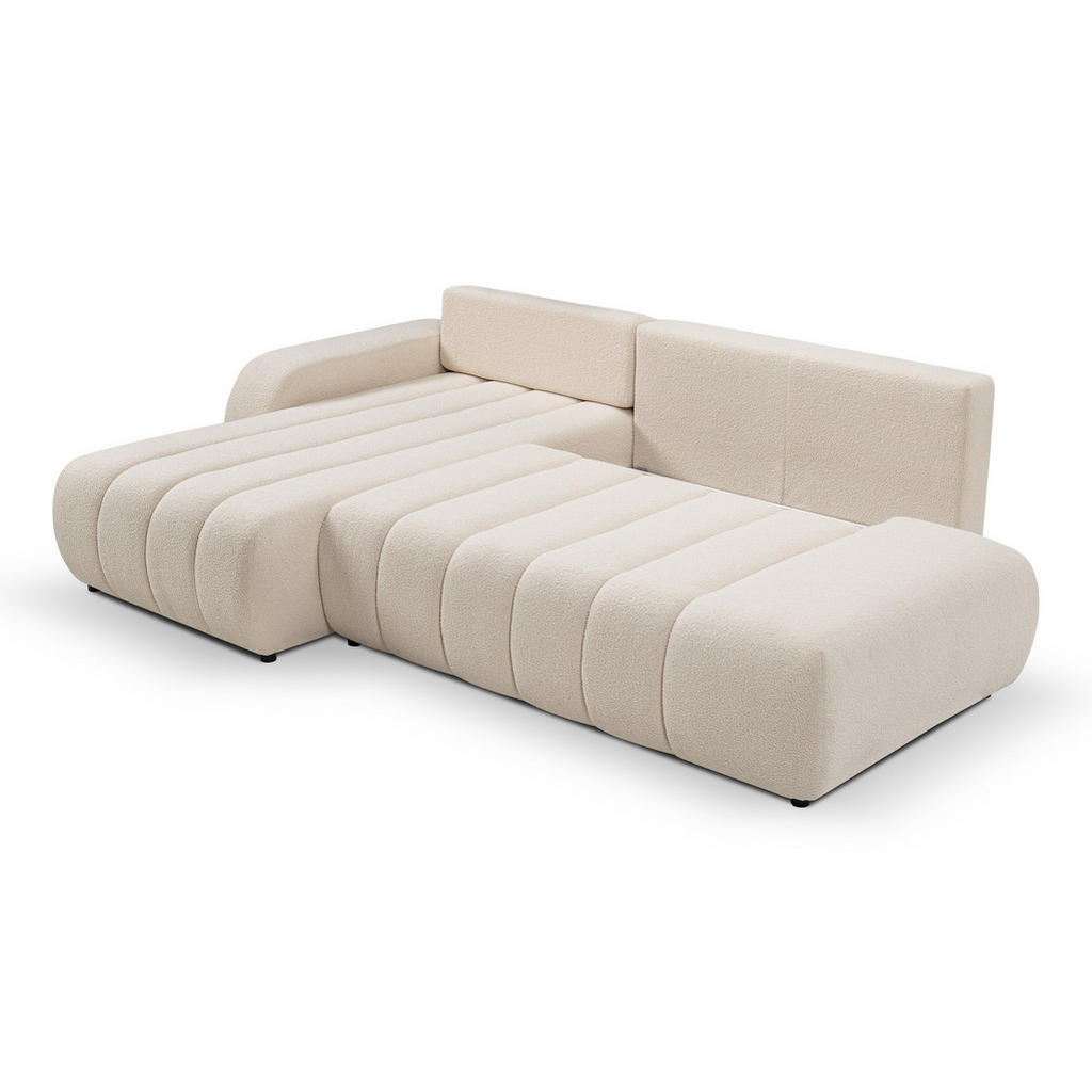 Thumbnail - DomoHome Ecksofa, Weiß, Textil, 3-Sitzer, Füllung: Komfortschaum, Rechteckig, 276x176 cm, Wohnzimmer, Sofas & Couches, W...