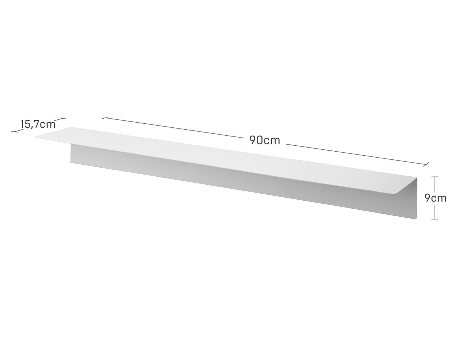 WANDREGAL Tower weiß 90/9/15 cm schmal - Weiß, Metall (90/9/15cm) - Yamazaki