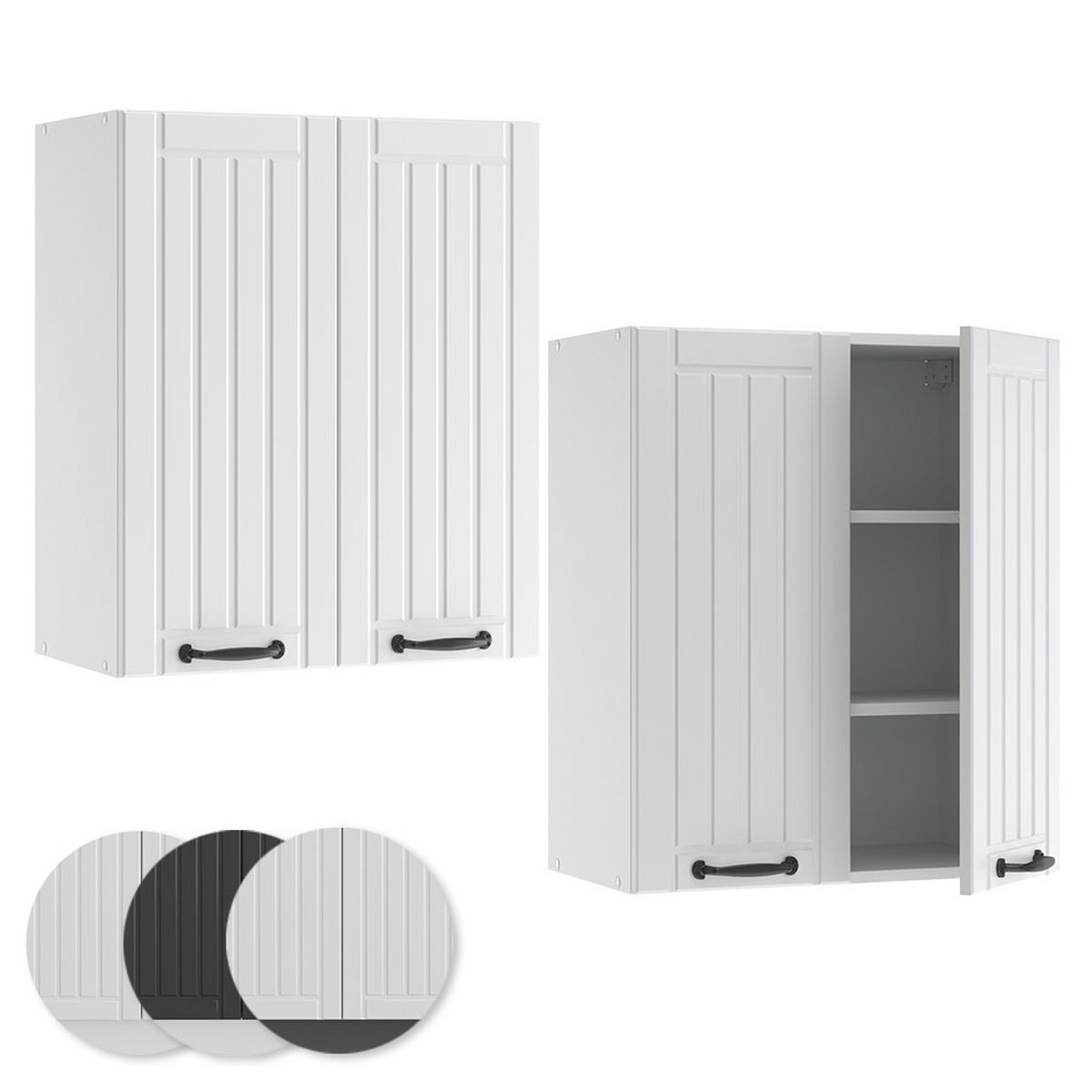 HÄNGESCHRANK Fame-Line Weiß Landhaus 60 cm - Weiß, Holzwerkstoff (60/72/34.1cm) - Vicco