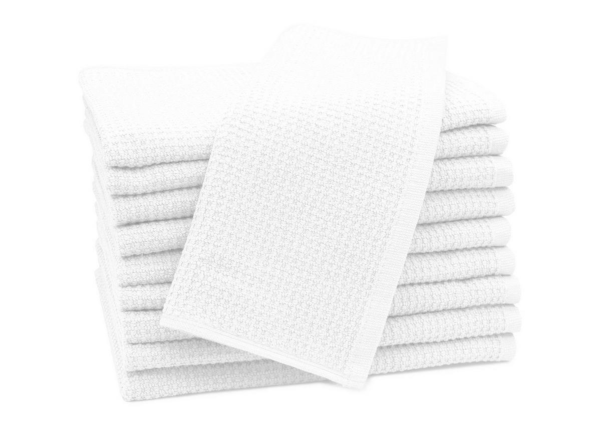 GÄSTETÜCHER, 10er-Set, 30x50 cm, 100% Baumwolle, Weiß - Weiß, Textil (30/50cm) - Zollner