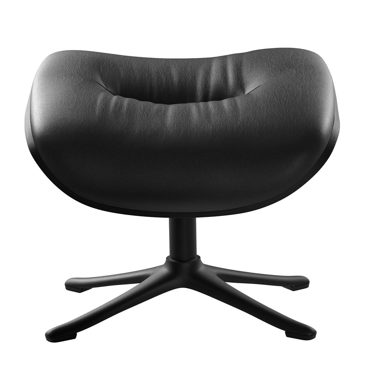 POLSTERHOCKER - Schwarz, Leder/Metall (44/39/42cm) - home24