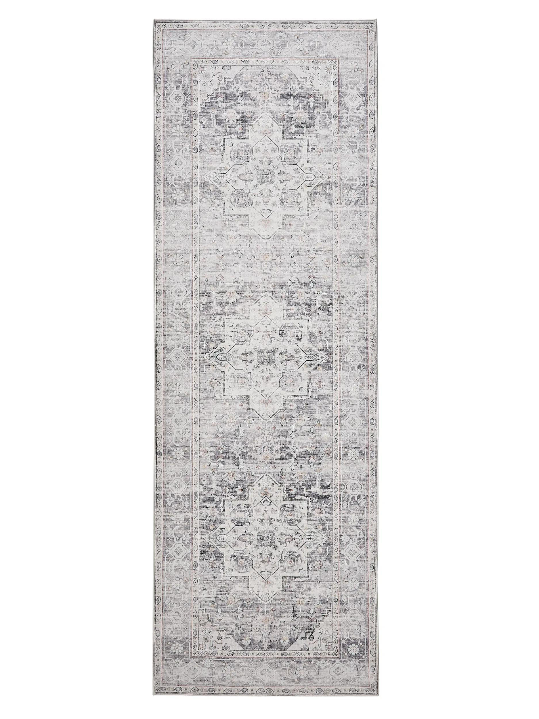 VINTAGE-LÄUFER Miray waschbar 80/240 cm - Grau, Kunststoff (80/240cm) - benuta Nest