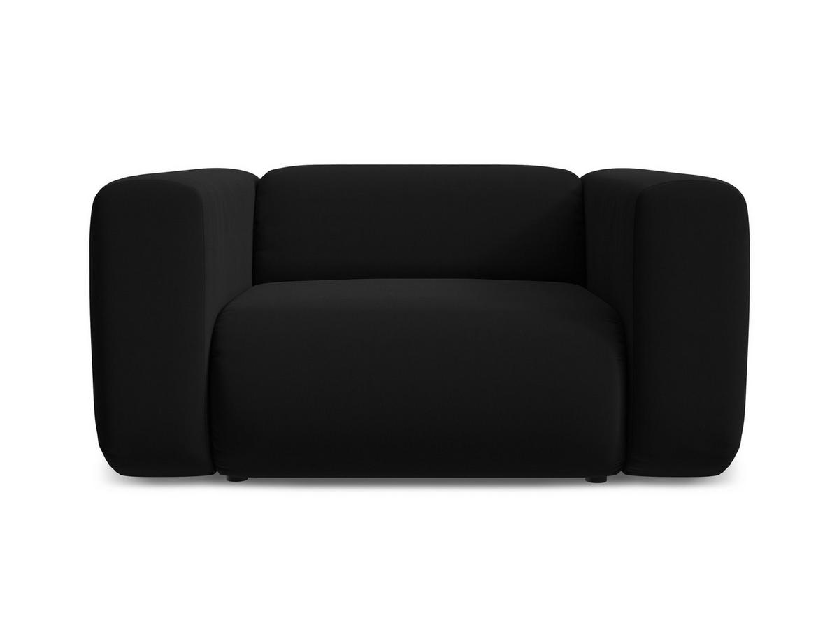 SESSEL Samt Stoff Schwarz - Schwarz, Kunststoff/Textil (137/70/89cm) - Makamii