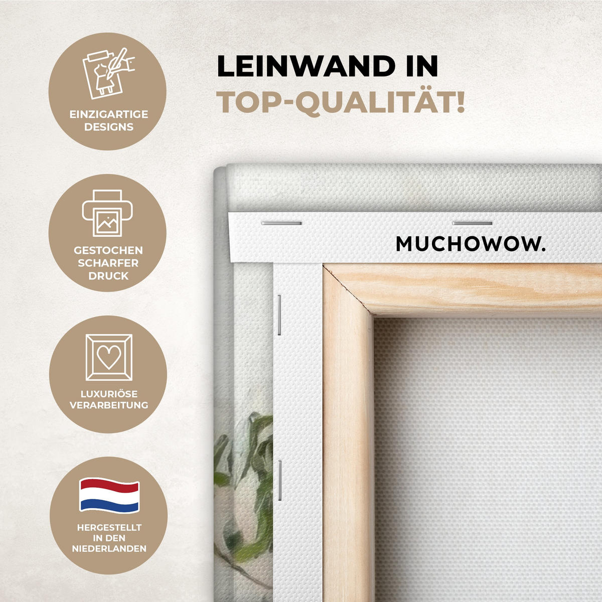 LEINWANDBILD Obst - Kräuter - Ländlich 50x50 cm - Naturfarben, Textil (50/50cm) - MuchoWow